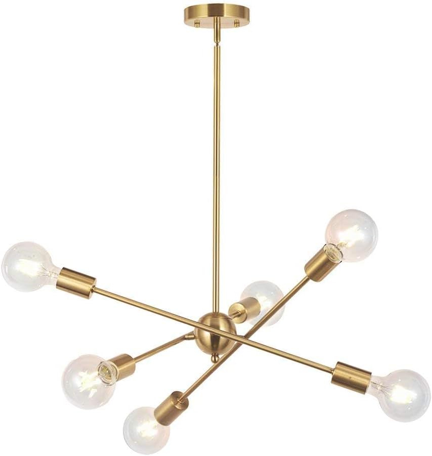 BONLICHT Modern Sputnik Chandelier Lighting 10 Lights with Adjustable Arms Mid Century Brushed Nickel Pendant Lighting for Kitchen Living Room Dining Room Foyer