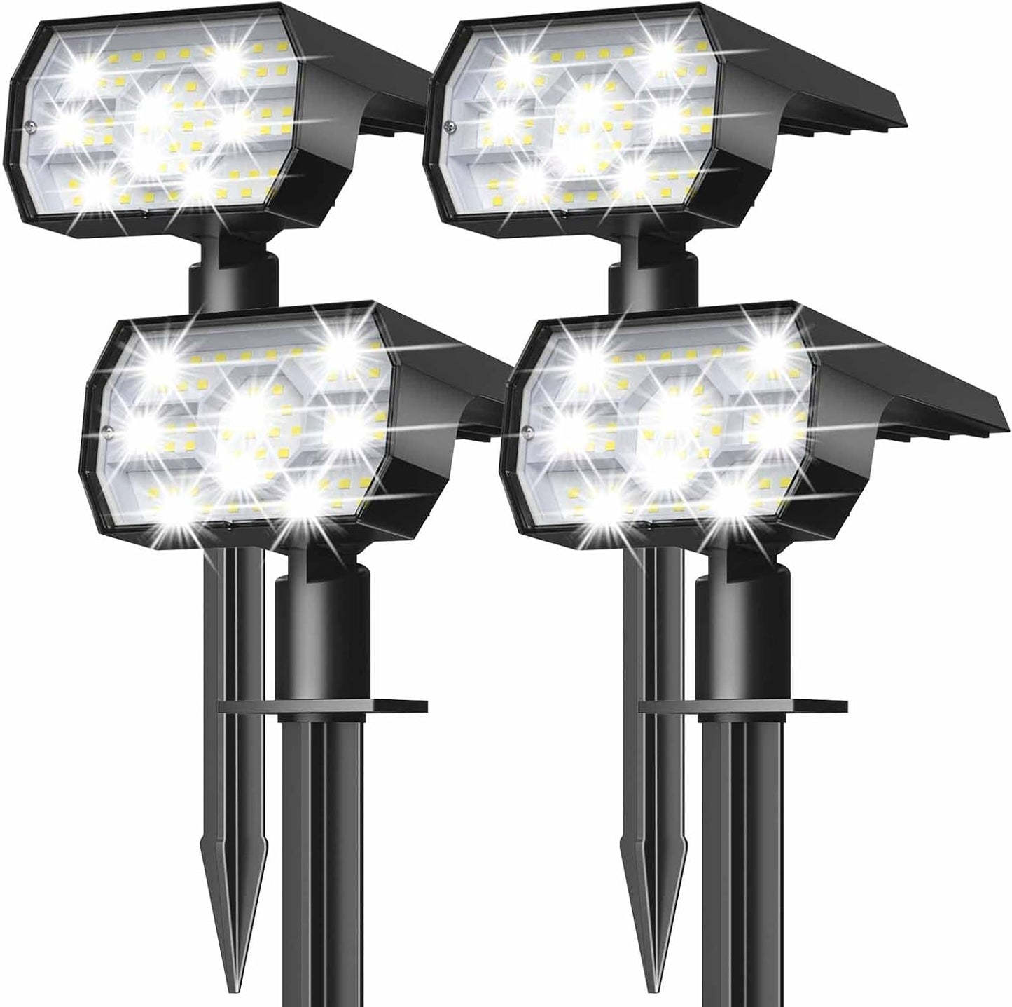 NYMPHY Solar Lights Outdoor Waterproof IP68, 56 LED 3 Lighting Modes Solar Powered Garden Yard Spot Solar Lights for Christmas Outside Landscape- 6 Pack (Warm White)