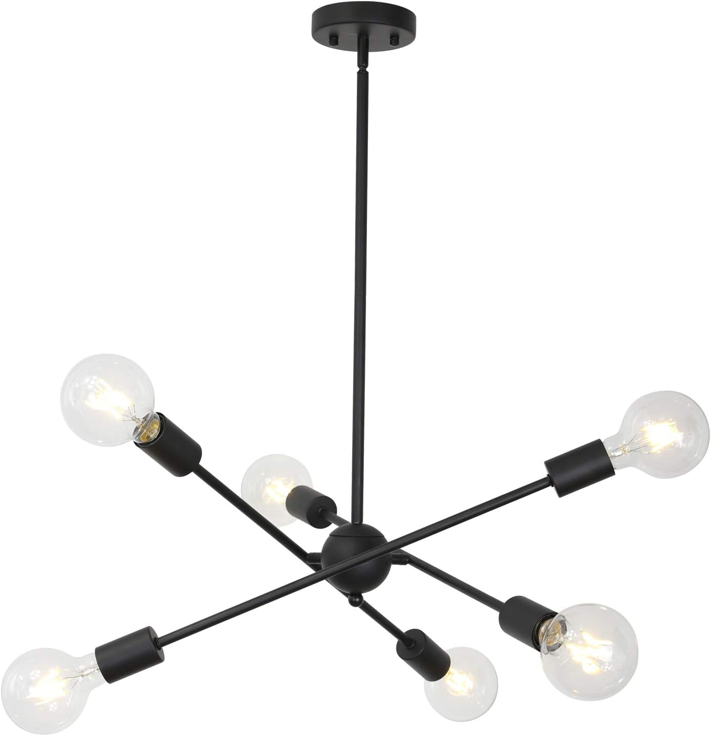 BONLICHT Modern Sputnik Chandelier Lighting 10 Lights with Adjustable Arms Mid Century Brushed Nickel Pendant Lighting for Kitchen Living Room Dining Room Foyer