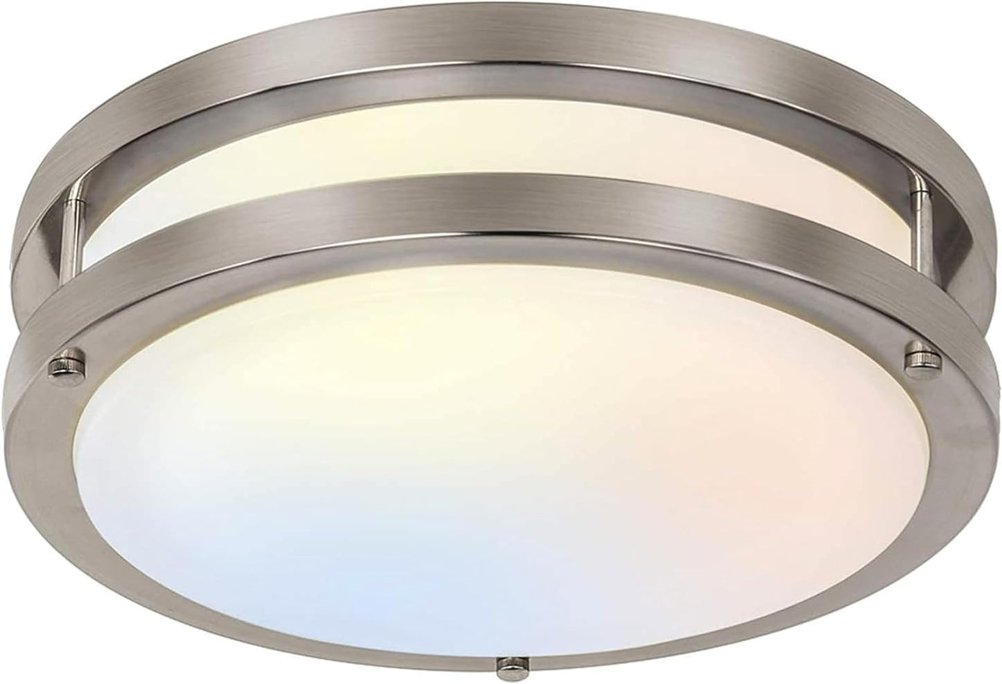 hykolity 32 Inch Oval LED Ceiling Light, 60W, 4000LM, 2700K/3000K/3500K/4000K/5000K Adjustable, Brush Nickel Finish Dimmable Flushmount Ceiling Light for Bedroom, Living Room