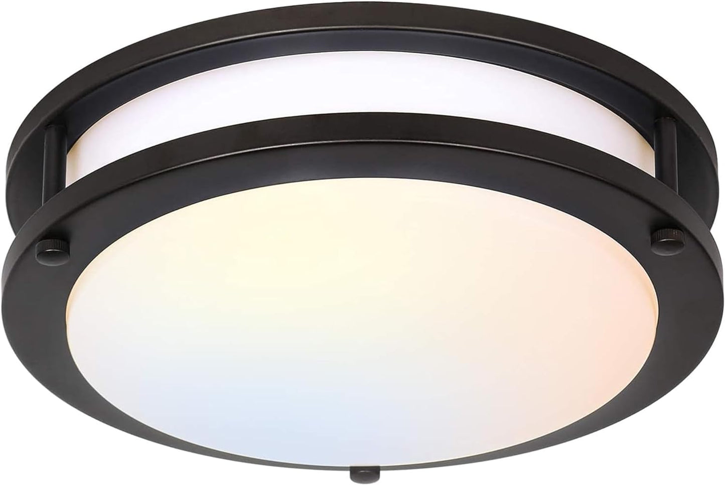 hykolity 32 Inch Oval LED Ceiling Light, 60W, 4000LM, 2700K/3000K/3500K/4000K/5000K Adjustable, Brush Nickel Finish Dimmable Flushmount Ceiling Light for Bedroom, Living Room