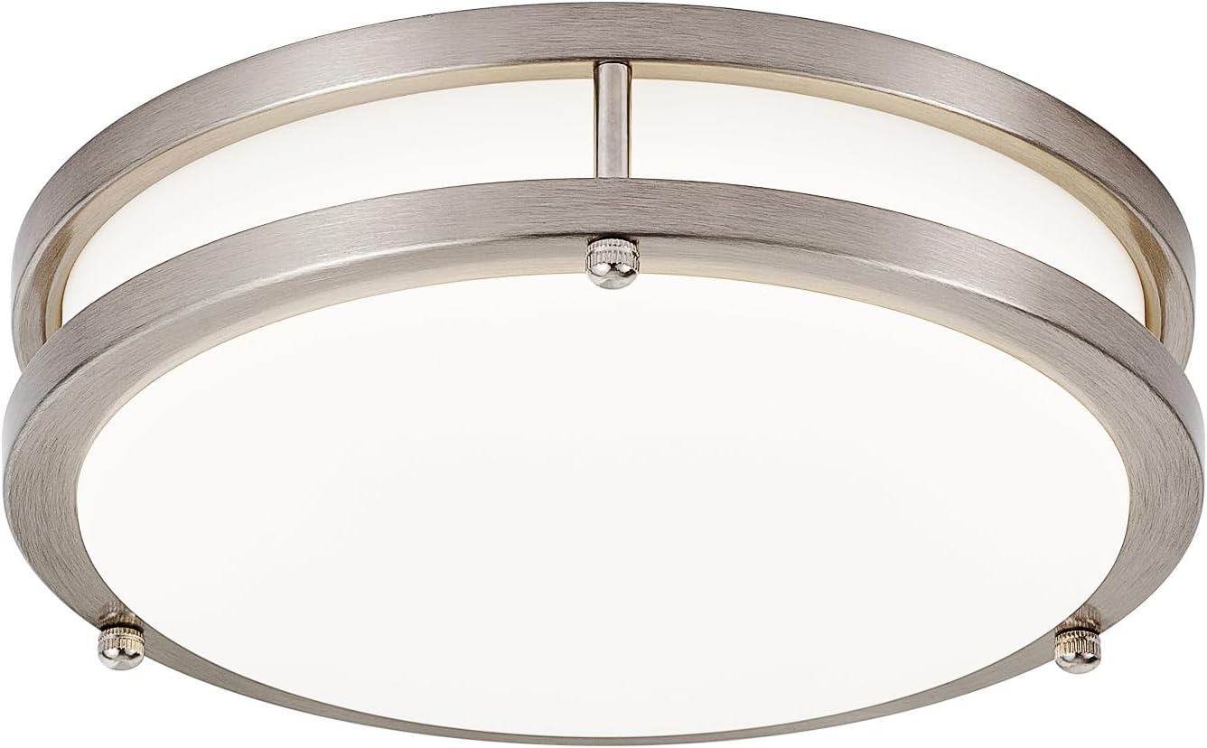 DLLT 65W Dimmable LED Flush Mount Ceiling Light with Remote, 32" Oval Brush Nickel Finish Close to Ceiling Light Fixture for Bedroom/Living Room/Kitchen Lighting, 3CCT Adjustable, Black