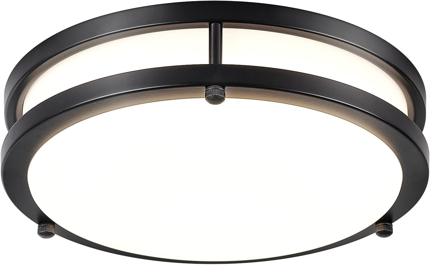 DLLT 65W Dimmable LED Flush Mount Ceiling Light with Remote, 32" Oval Brush Nickel Finish Close to Ceiling Light Fixture for Bedroom/Living Room/Kitchen Lighting, 3CCT Adjustable, Black