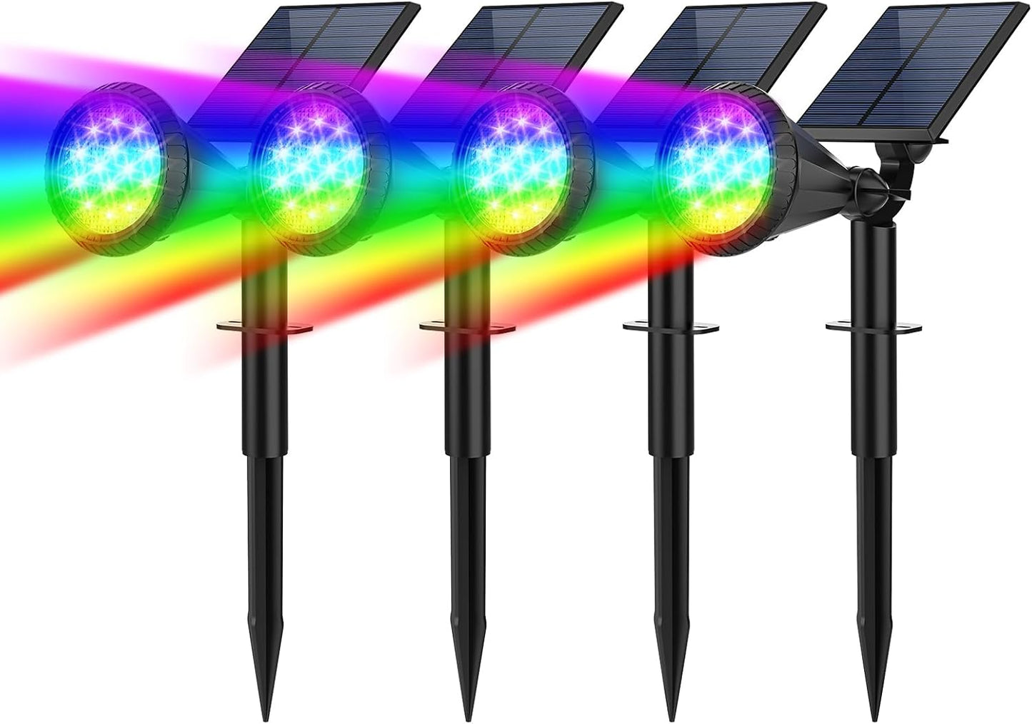 Solar Spot Lights Outdoor, 8 Pack Outdoor Solar Lights for Yard, 4 Lighting Mode Solar Landscape Spotlights with Auto On/Off, 2-in-1 Waterproof Wall Lights for Garden, Walkway (Warm White)