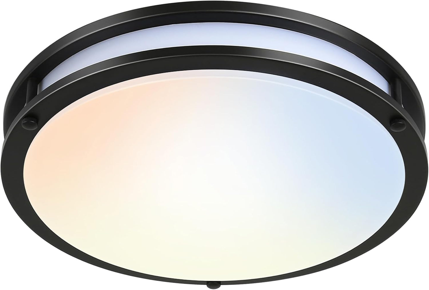 hykolity 32 Inch Oval LED Ceiling Light, 60W, 4000LM, 2700K/3000K/3500K/4000K/5000K Adjustable, Brush Nickel Finish Dimmable Flushmount Ceiling Light for Bedroom, Living Room