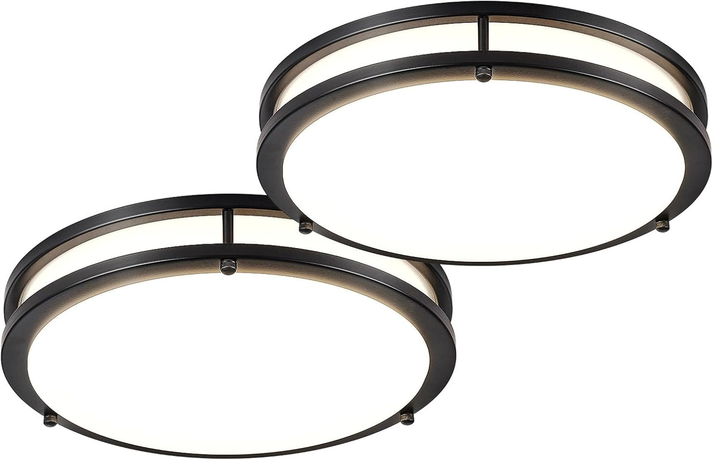 DLLT 65W Dimmable LED Flush Mount Ceiling Light with Remote, 32" Oval Brush Nickel Finish Close to Ceiling Light Fixture for Bedroom/Living Room/Kitchen Lighting, 3CCT Adjustable, Black