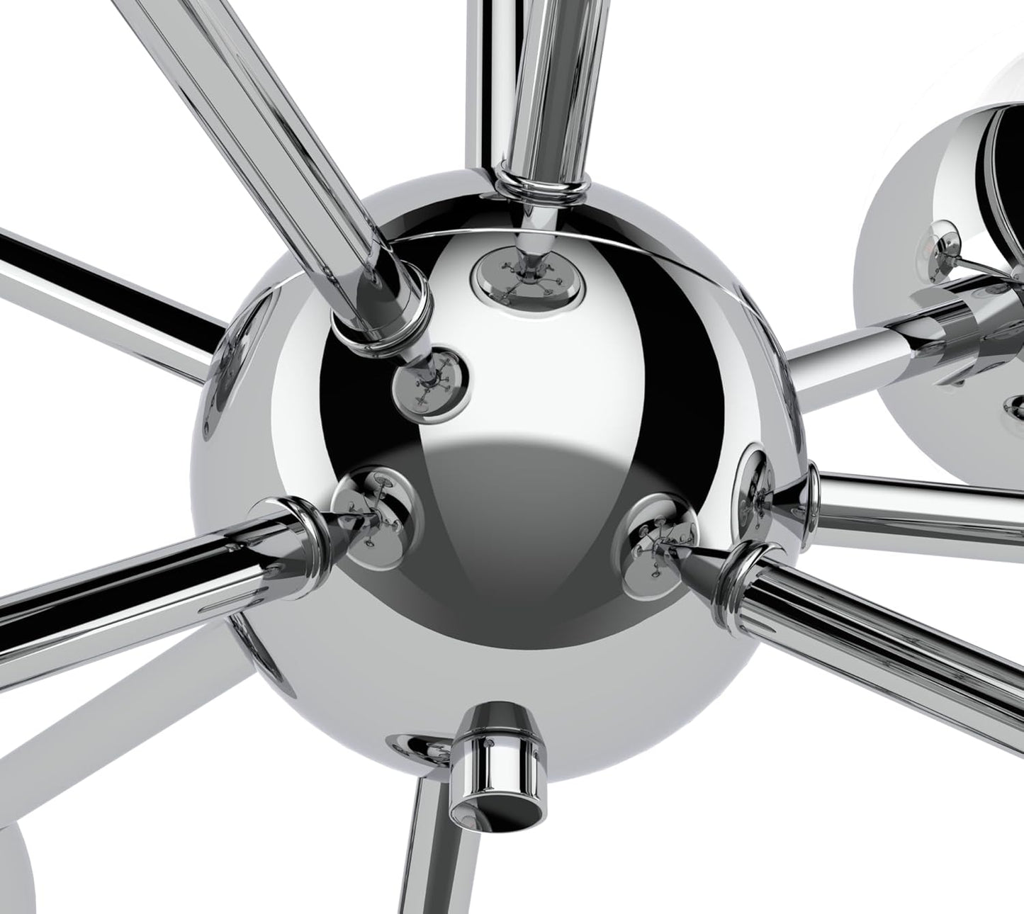 Styx Modern 9-Light Chandelier Ceiling Light Fixture Polished Chrome Clear Glass Shade Adjustable Height for Hallway, Entryway, Passway, Dining, Bedroom, Kitchen, Living Room, Bulbs Included
