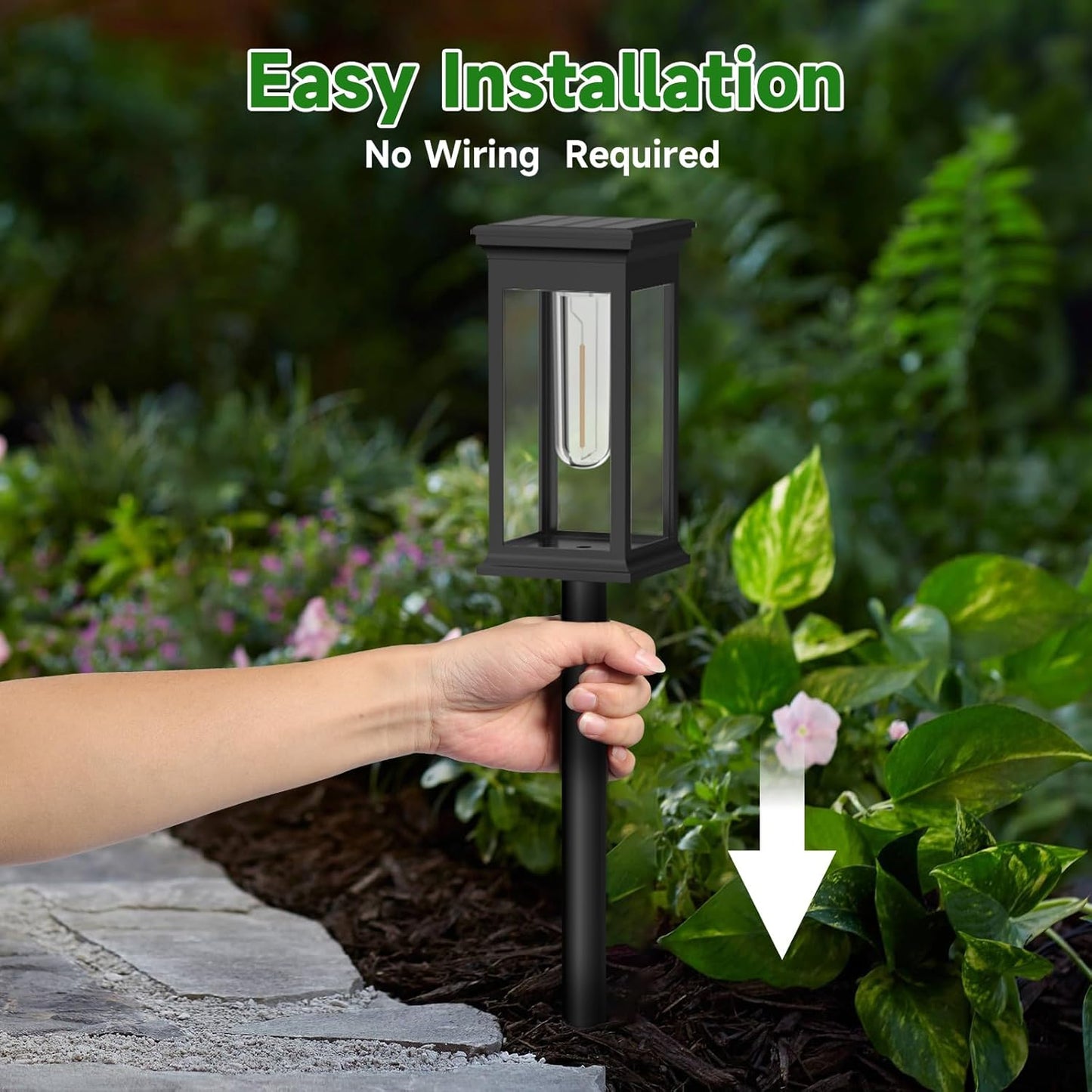 Solar Pathway Lights Outdoor Waterproof – 8 Pack Bright Solar Powered Garden Lights with Auto On/Off, IP65 LED Landscape Lighting for Walkway Patio Lawn Yard Decor