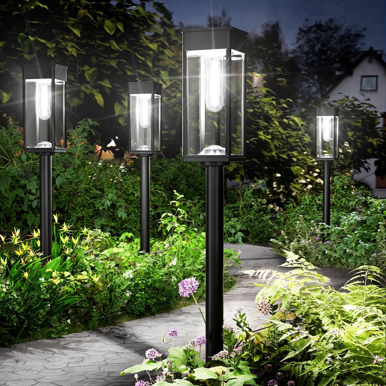 Solar Pathway Lights Outdoor,8 Pack Bright Solar Lights Outdoor,IP65 Waterproof Solar Garden Lights Solar Powered Landscape Lighting for Yard Patio Walkway Driveway Pathway (Warm White)