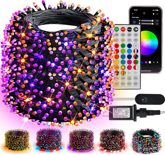 TW SHINE Smart Color Changing Halloween Lights Outdoor, 328FT 1000 LED RGB Christmas String Lights with Remote & App Control & Timer Waterproof for Indoor Holiday Xmas Tree Wedding Decorations
