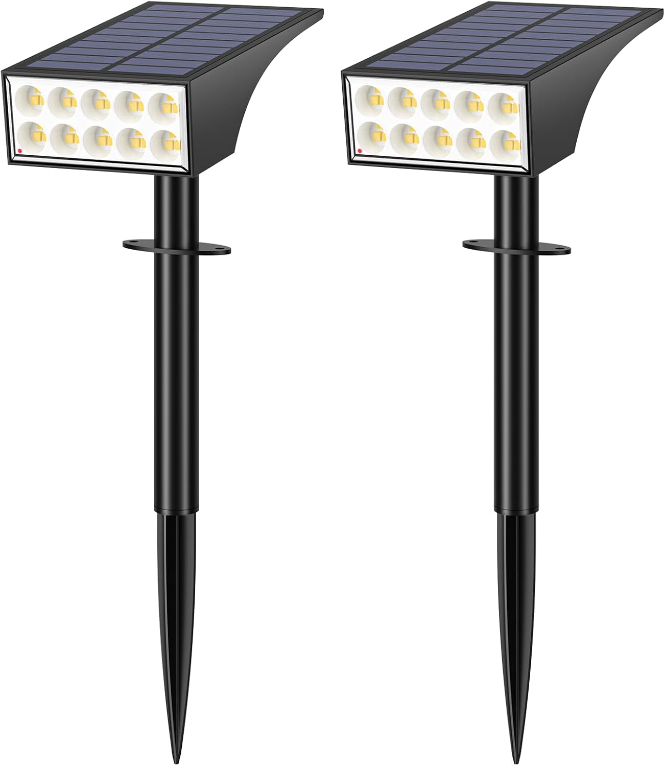 Solar Spot Lights Outdoor Waterproof,[12 Pack/4 Modes] Landscape Lighting Spotlights, Auto On/Off LED Solar Powered Yard Garden Flood Solar Light for Outside Pathway Wall Tree Pool,Cool White