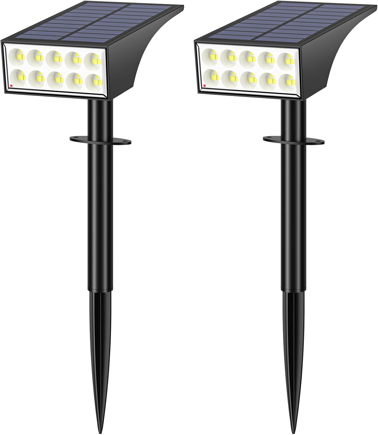 Solar Spot Lights Outdoor Waterproof,[12 Pack/4 Modes] Landscape Lighting Spotlights, Auto On/Off LED Solar Powered Yard Garden Flood Solar Light for Outside Pathway Wall Tree Pool,Cool White