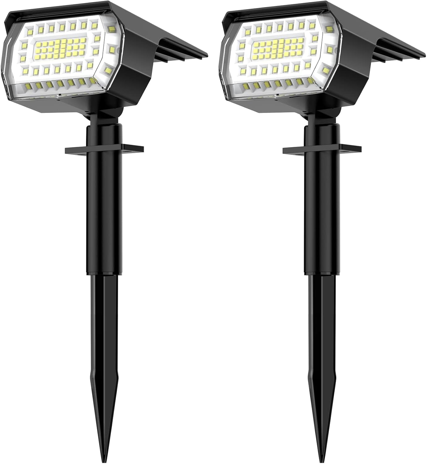 Solar Spot Lights Outdoor, [57 LED/10 Pack] Solar Lights Outdoor IP65 Waterproof, 3 Modes Solar Powered Landscape Spotlights for Garden Yard Outside Patio Pathway Pool(Warm White)