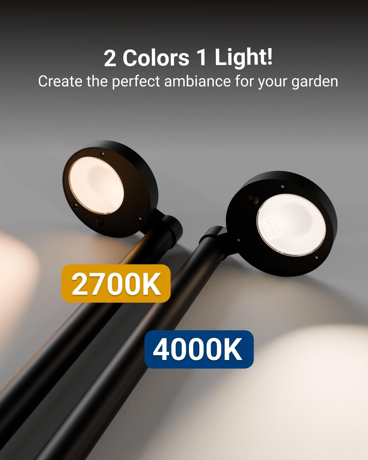 Sunco 6 Pack 2W LED Solar Pathway Walkway Backyard Garden Patio Residential Ambient Decorative Outdoor Light-MD4, 120 Lumens, Selectable CCT 2700K Soft White /4000K Cool White, Dimmable, 3.7V.