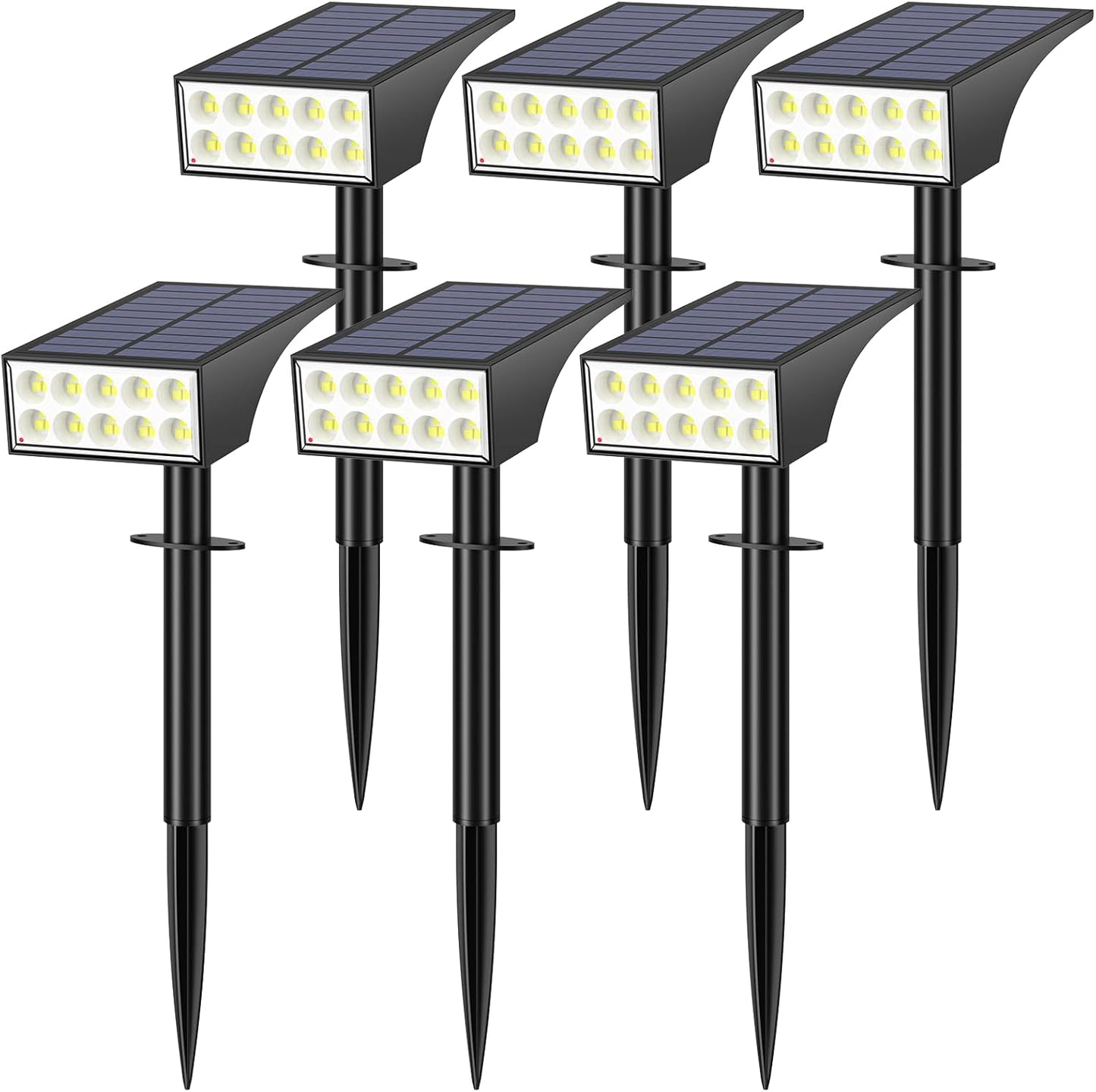 Solar Spot Lights Outdoor Waterproof,[12 Pack/4 Modes] Landscape Lighting Spotlights, Auto On/Off LED Solar Powered Yard Garden Flood Solar Light for Outside Pathway Wall Tree Pool,Cool White