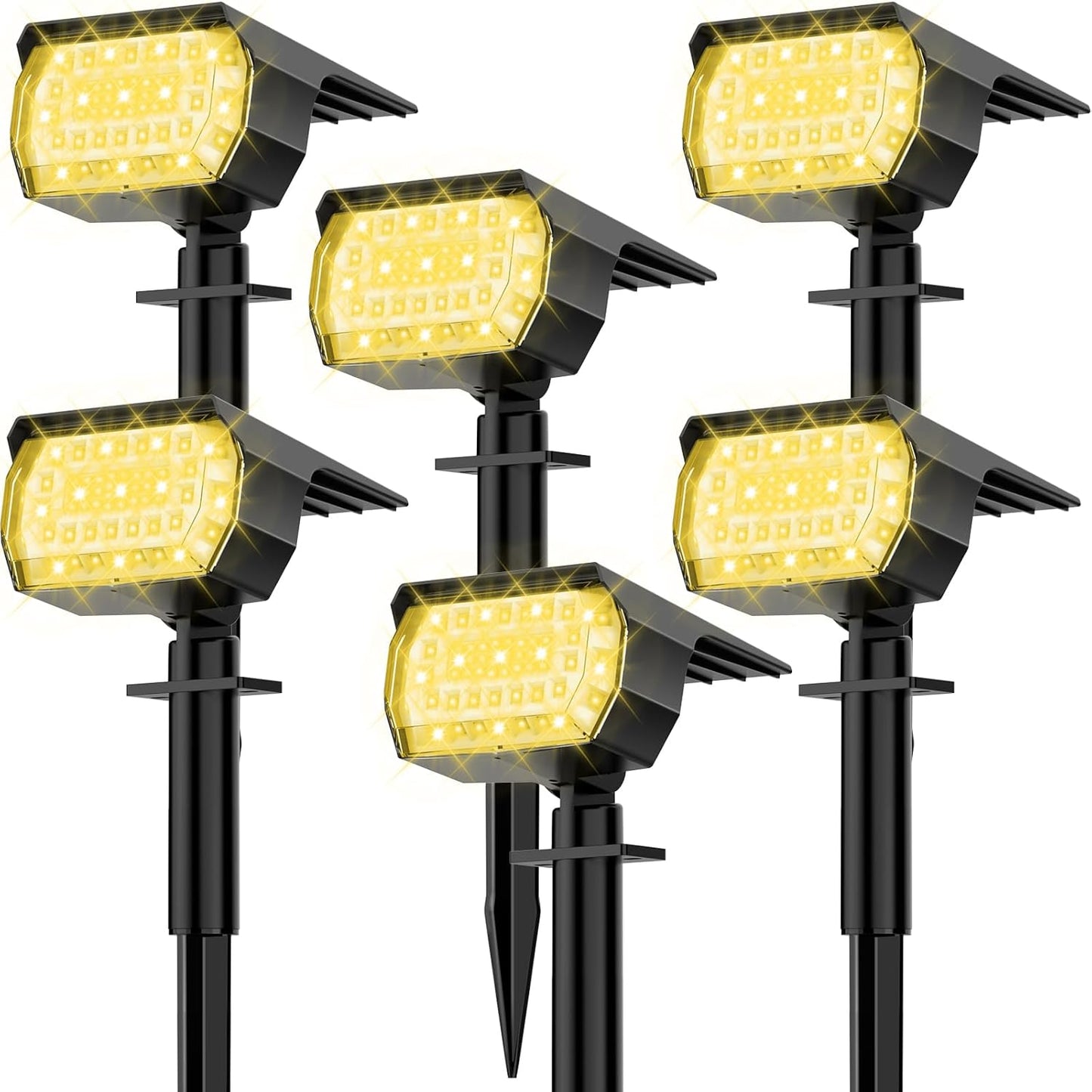 Solar Spot Lights Outdoor, [57 LED/10 Pack] Solar Lights Outdoor IP65 Waterproof, 3 Modes Solar Powered Landscape Spotlights for Garden Yard Outside Patio Pathway Pool(Warm White)