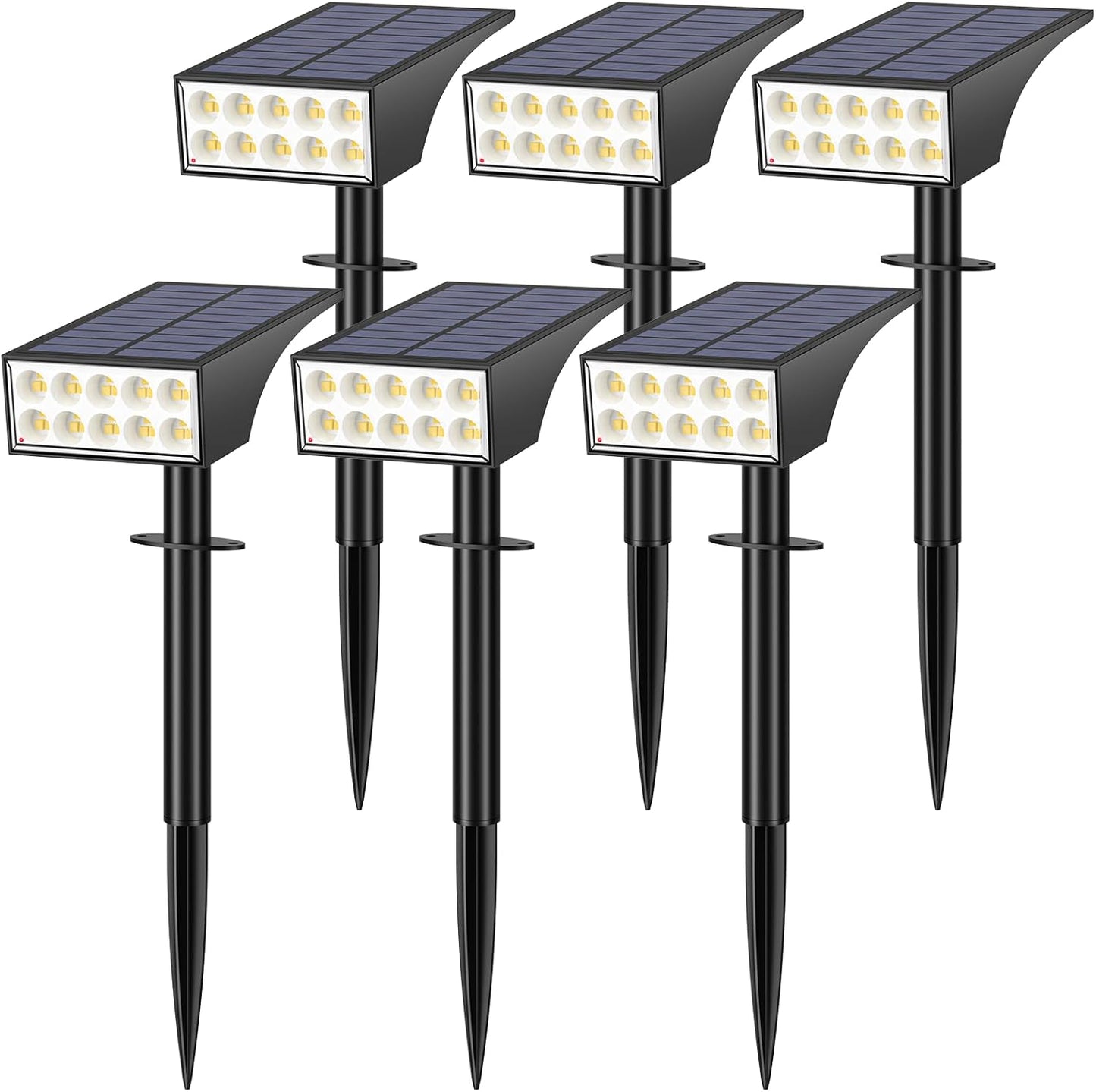 Solar Spot Lights Outdoor Waterproof,[12 Pack/4 Modes] Landscape Lighting Spotlights, Auto On/Off LED Solar Powered Yard Garden Flood Solar Light for Outside Pathway Wall Tree Pool,Cool White