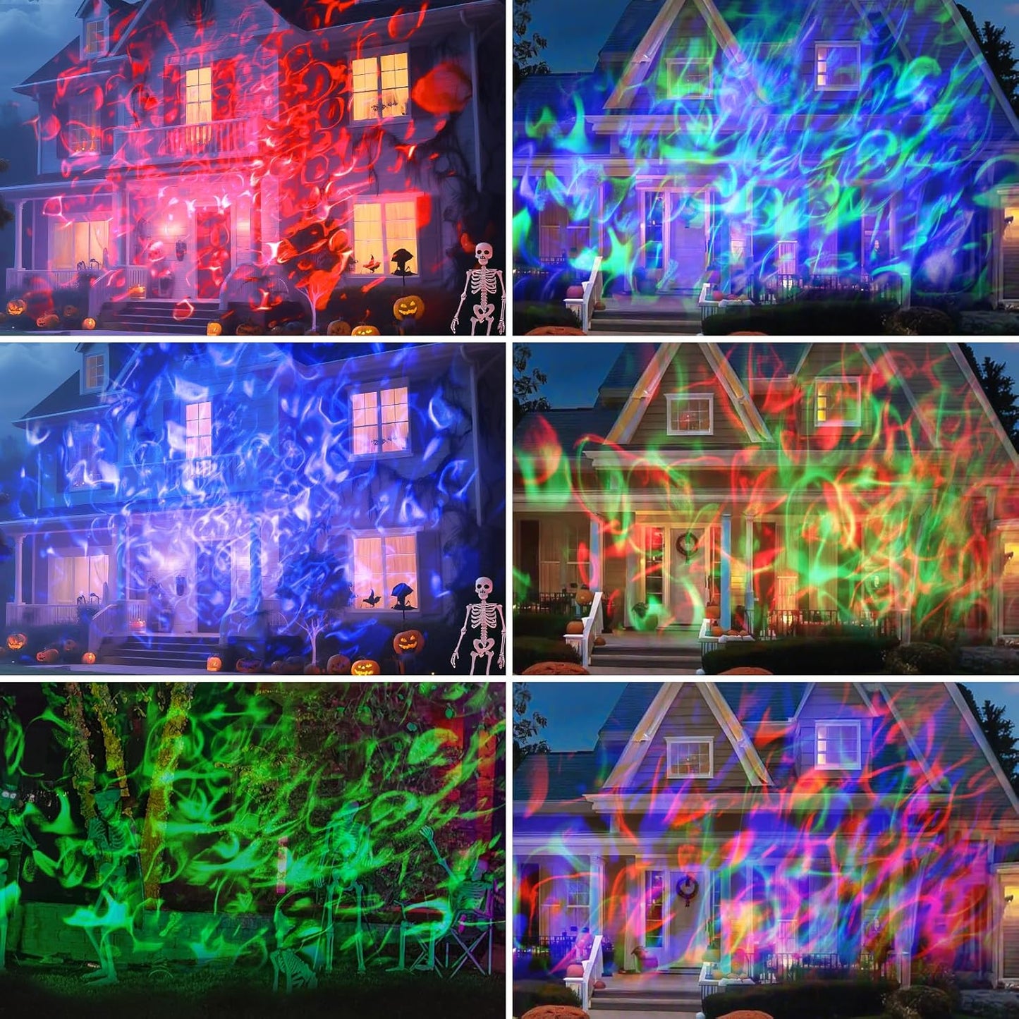 (2 Pack) Halloween Christmas Projector Lights Outdoor - RGBW Ocean Wave LED Light Projector with Remote & Timer, IP65 Weatherproof for Yard, House Parties, Bedroom Ceiling Decor (Holiday Gift Idea)